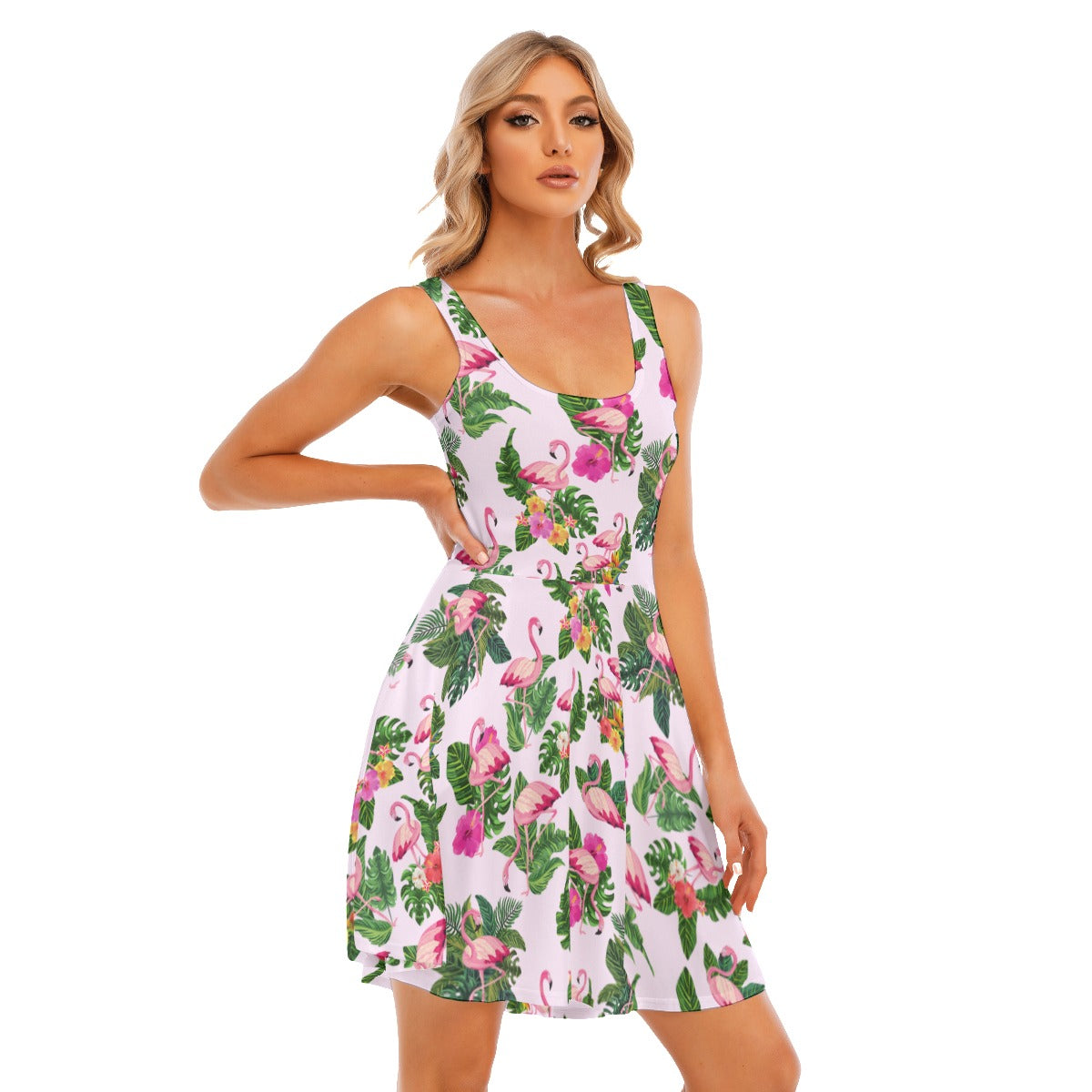 Flamingoing Along Women's Skater Dress