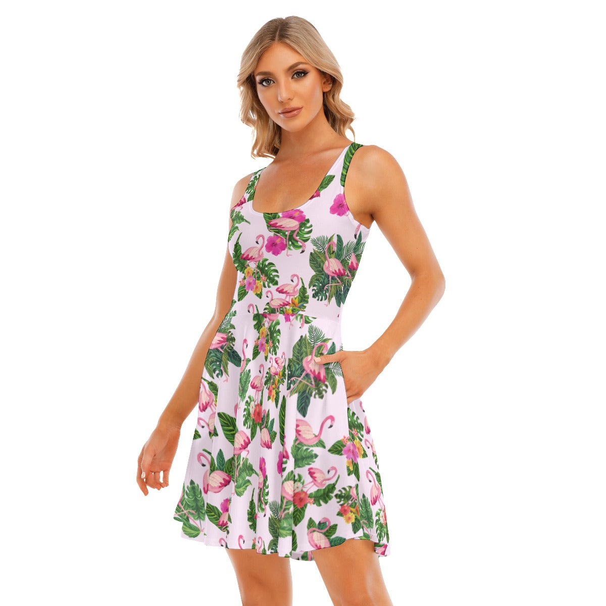 Flamingoing Along Women's Skater Dress