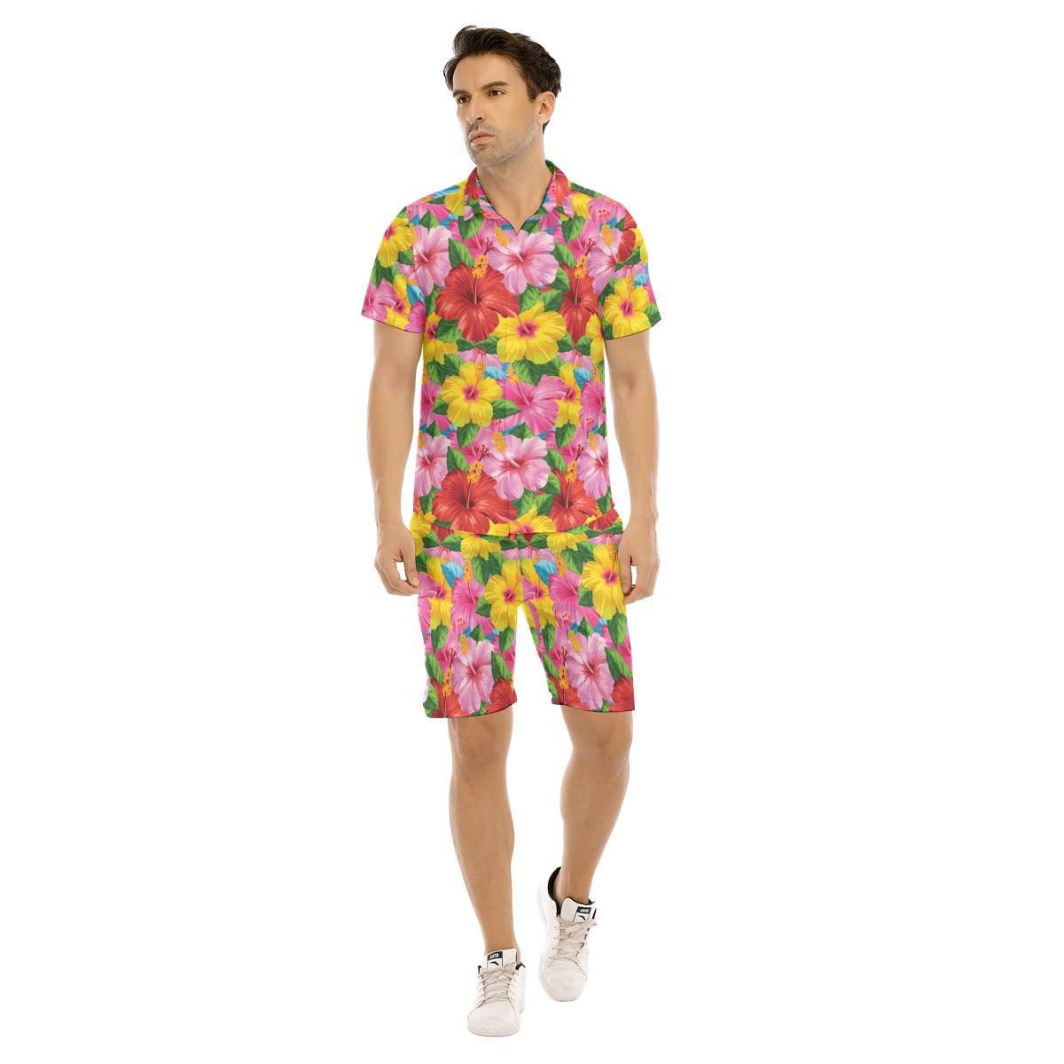 Flower Power Men's Shirt and Shorts Set