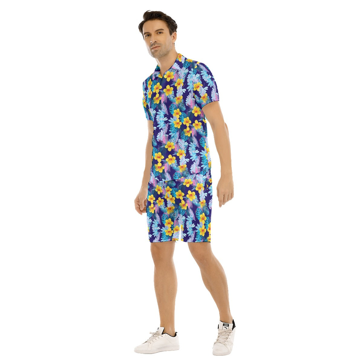 Bright Leaves Men's Shirt and Short Set