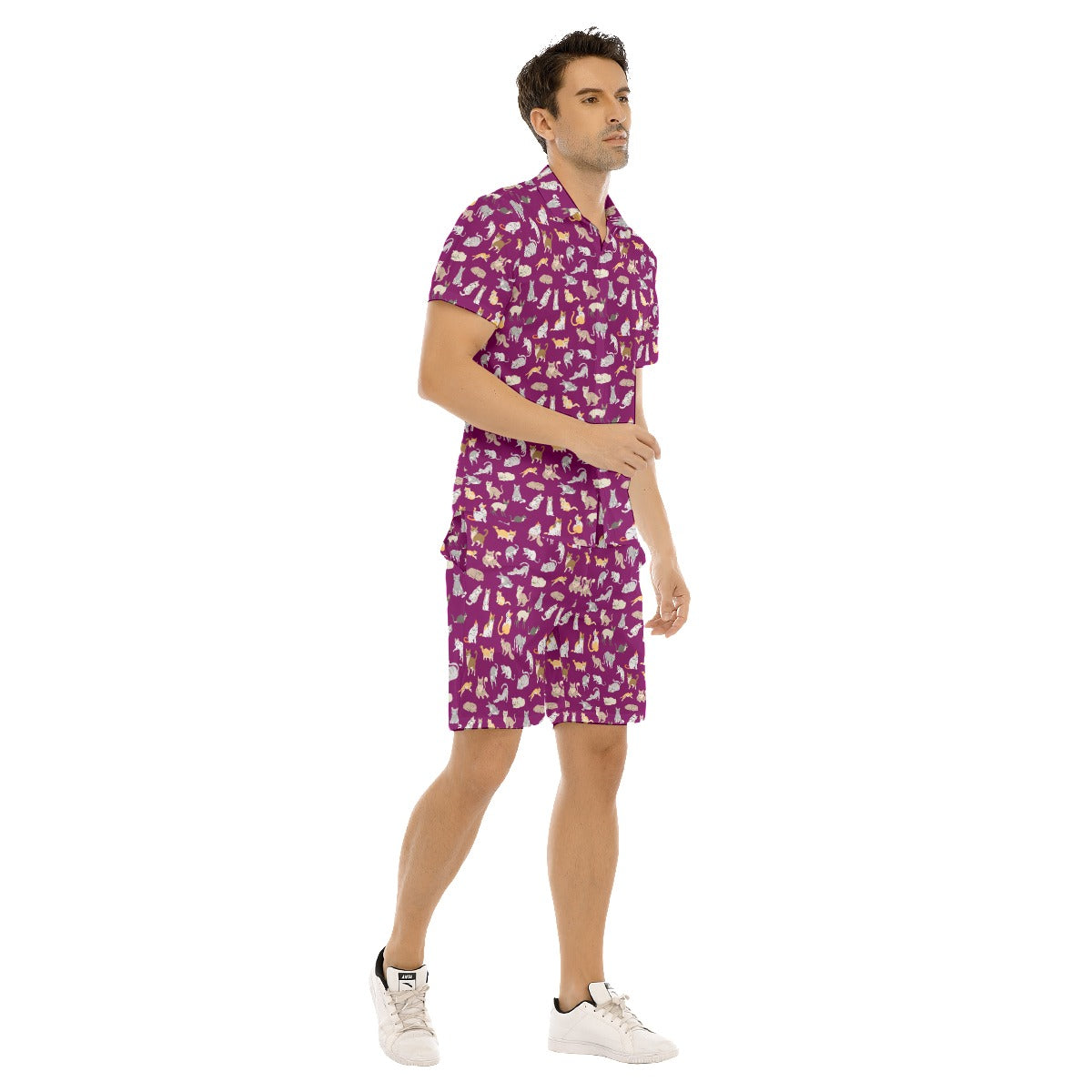 Caturday Men's Shirt And Shorts Set