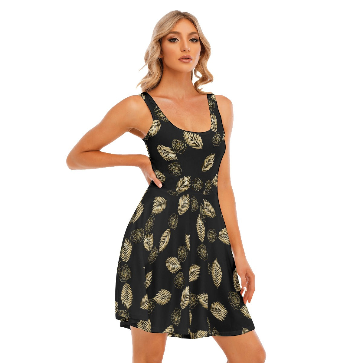 Gold Leaf Women's Skater Dress