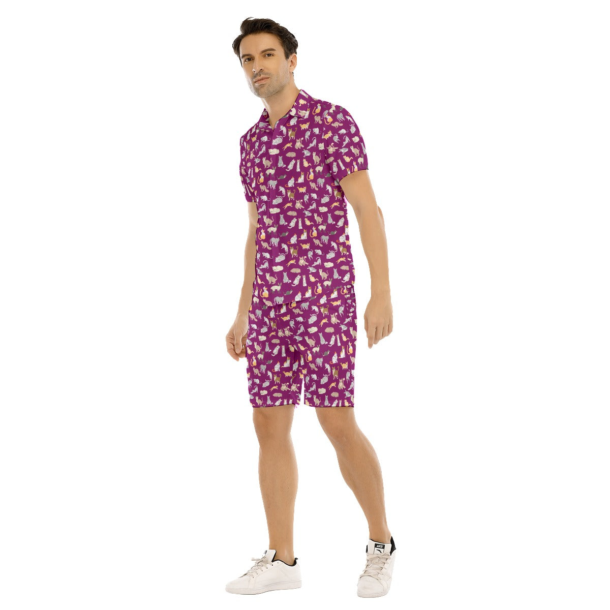 Caturday Men's Shirt And Shorts Set