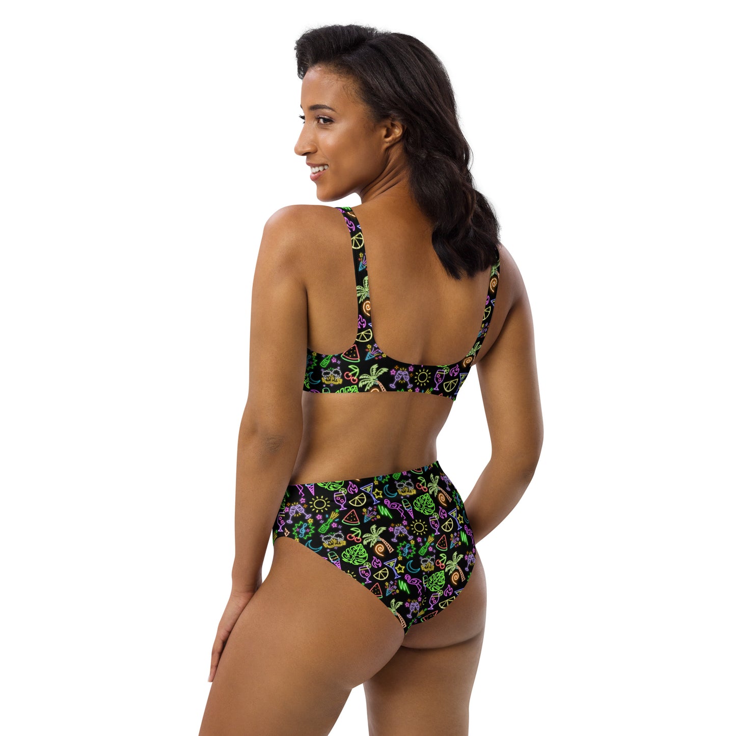 Neon Lights Women's high-waisted bikini