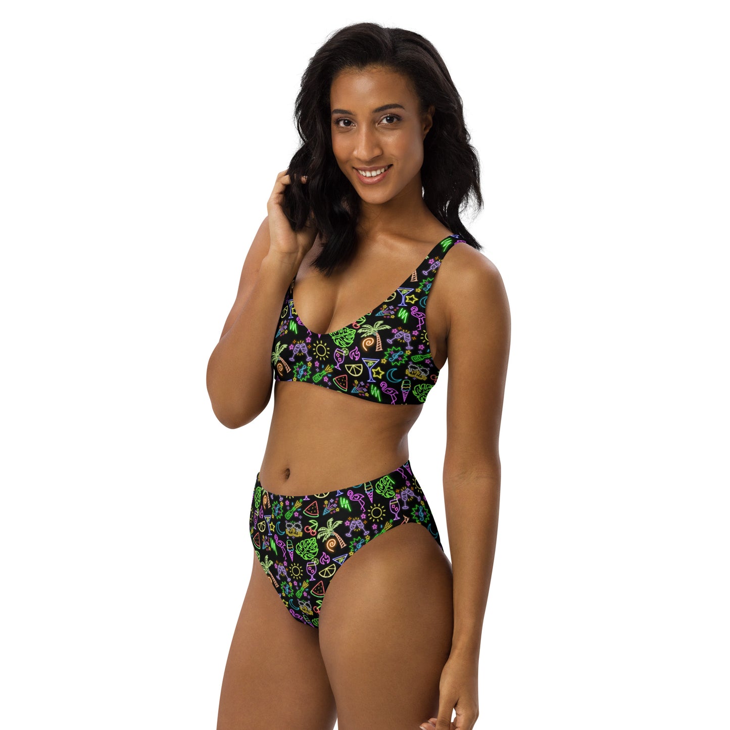 Neon Lights Women's high-waisted bikini