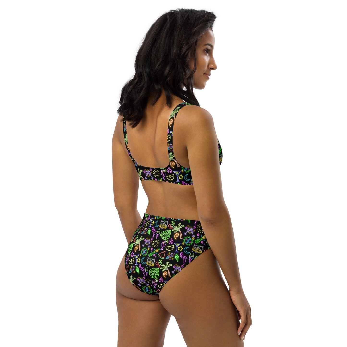 Neon Lights Women's high-waisted bikini