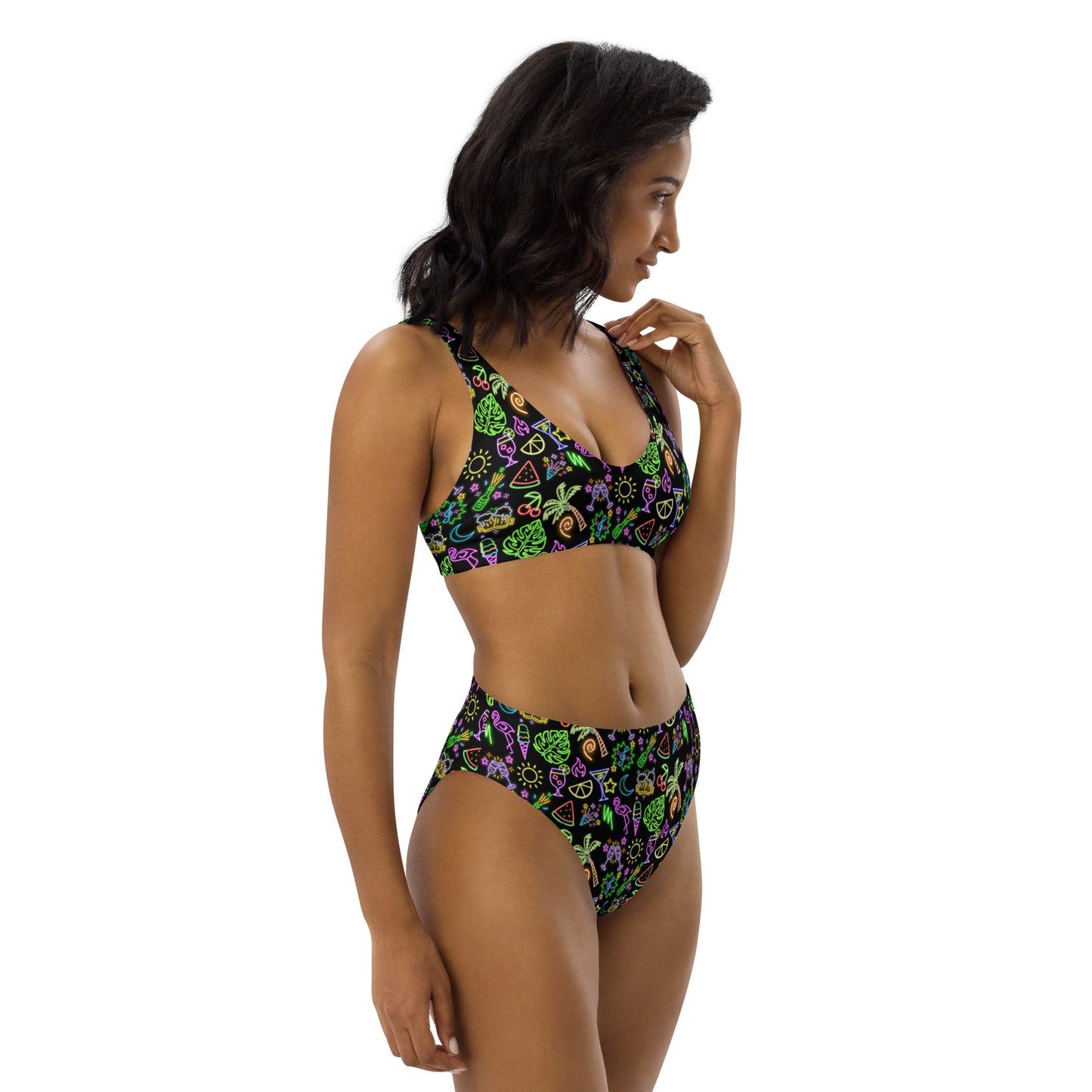 Neon Lights Women's high-waisted bikini