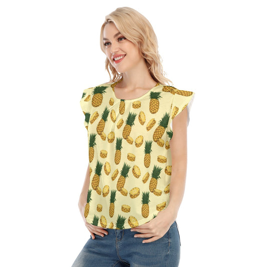 Pineapple Passion Women's Ruffle Sleeve Shirt