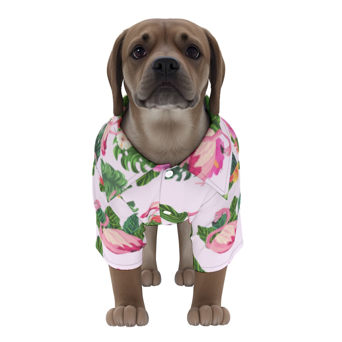 Flamingoing Along Pet‘s Hawaiian Shirt