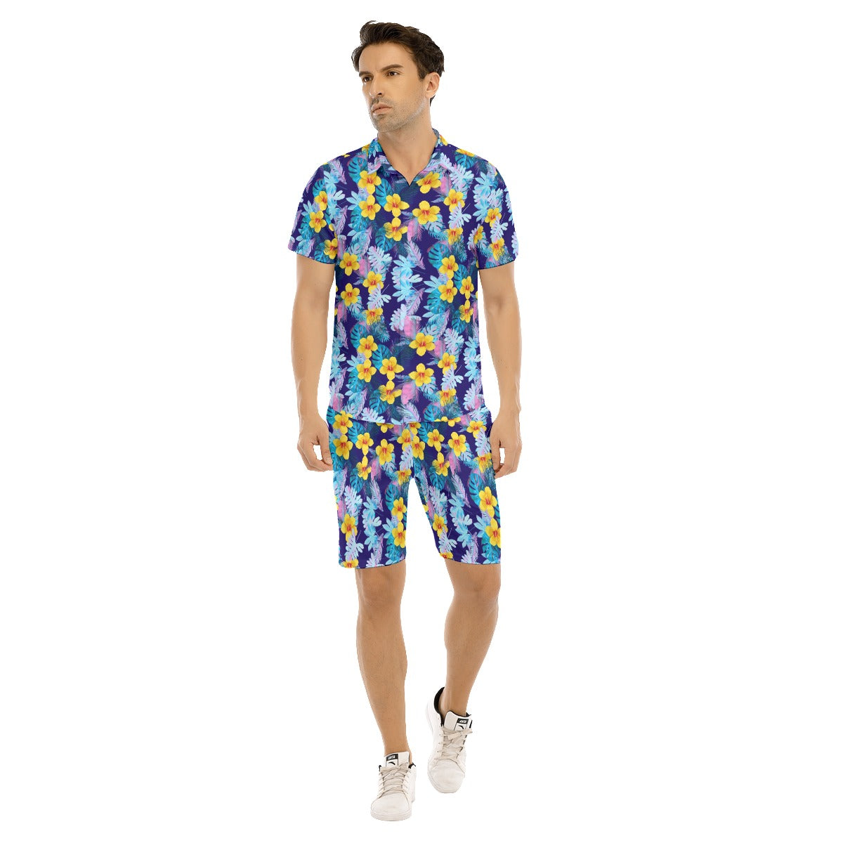 Bright Leaves Men's Shirt and Short Set