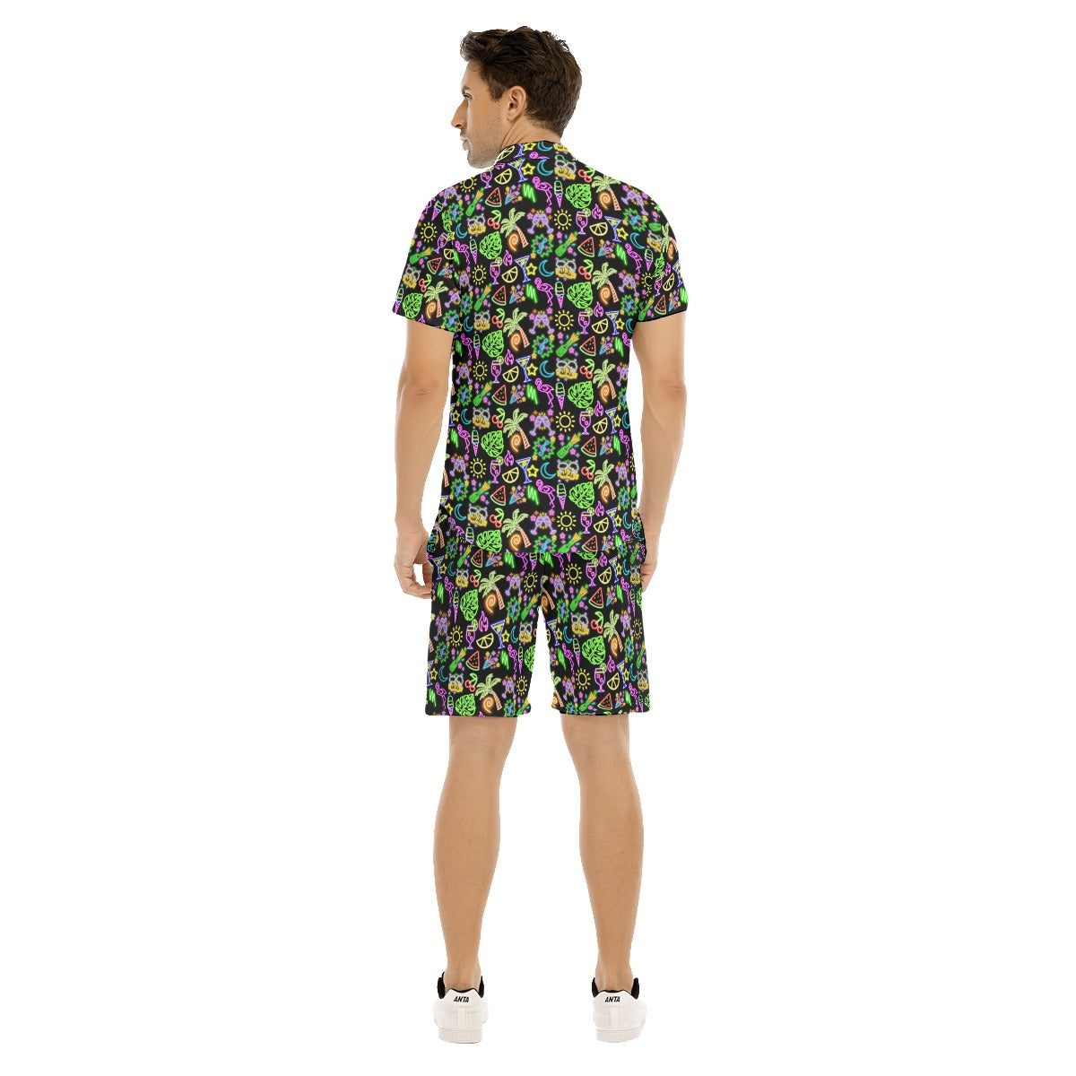 Neon Lights Men's Shirt and Shorts Set