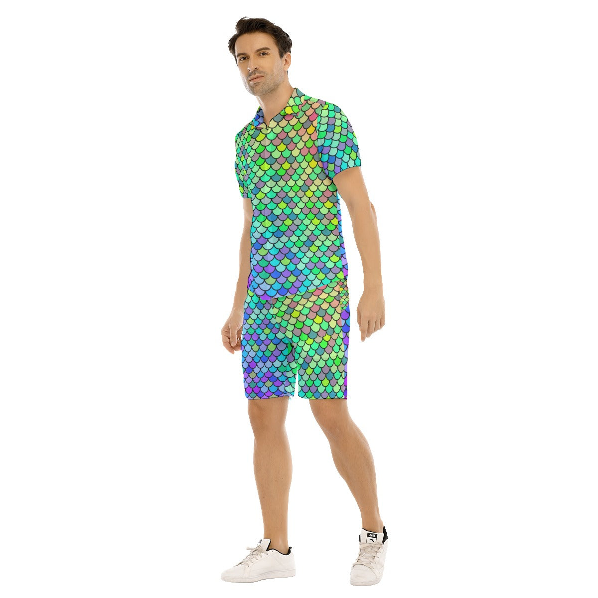 Crowd Mermers Men's Shirt and Shorts Set